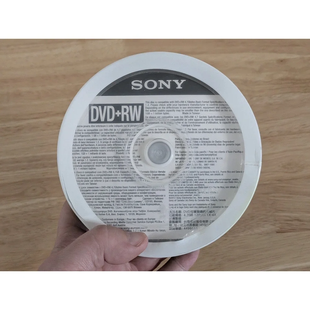 Sony 25 Pack Blank DVD+RW 4.7GB 4x Rewritable Discs 25DPW47SP Spindle Cake Box